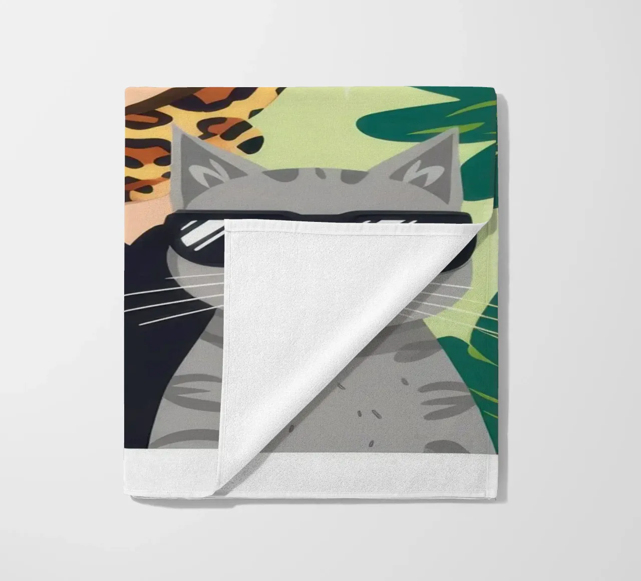Compagno felino chic telo mare da Line Fable
