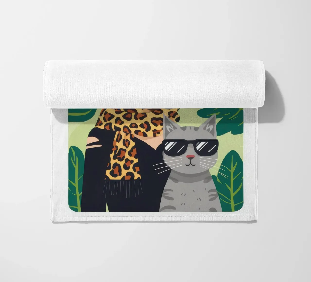 Compagno felino chic telo mare da Line Fable