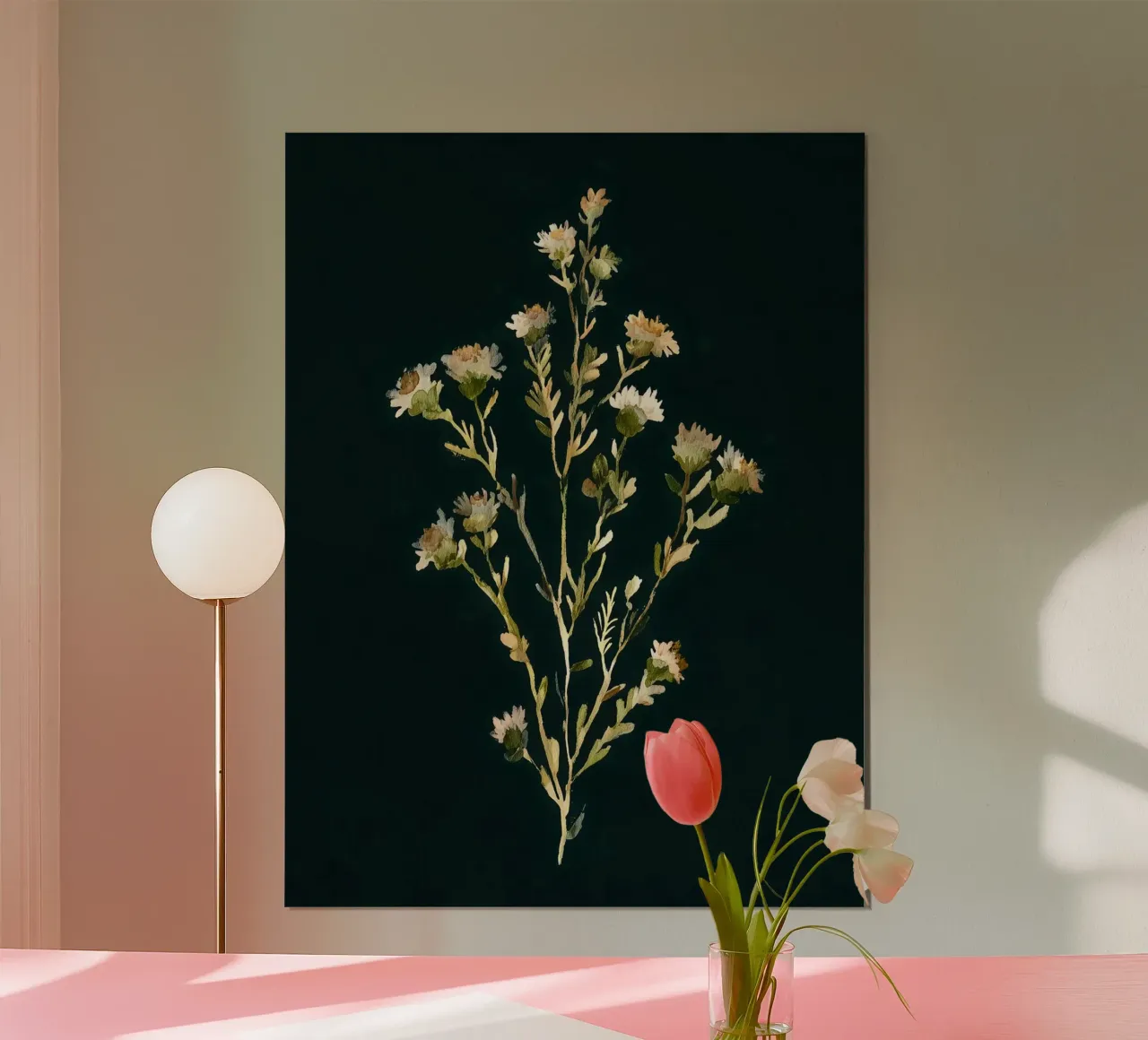 Luce pressata poster con telaio in alluminio da Sophia Calder Studio