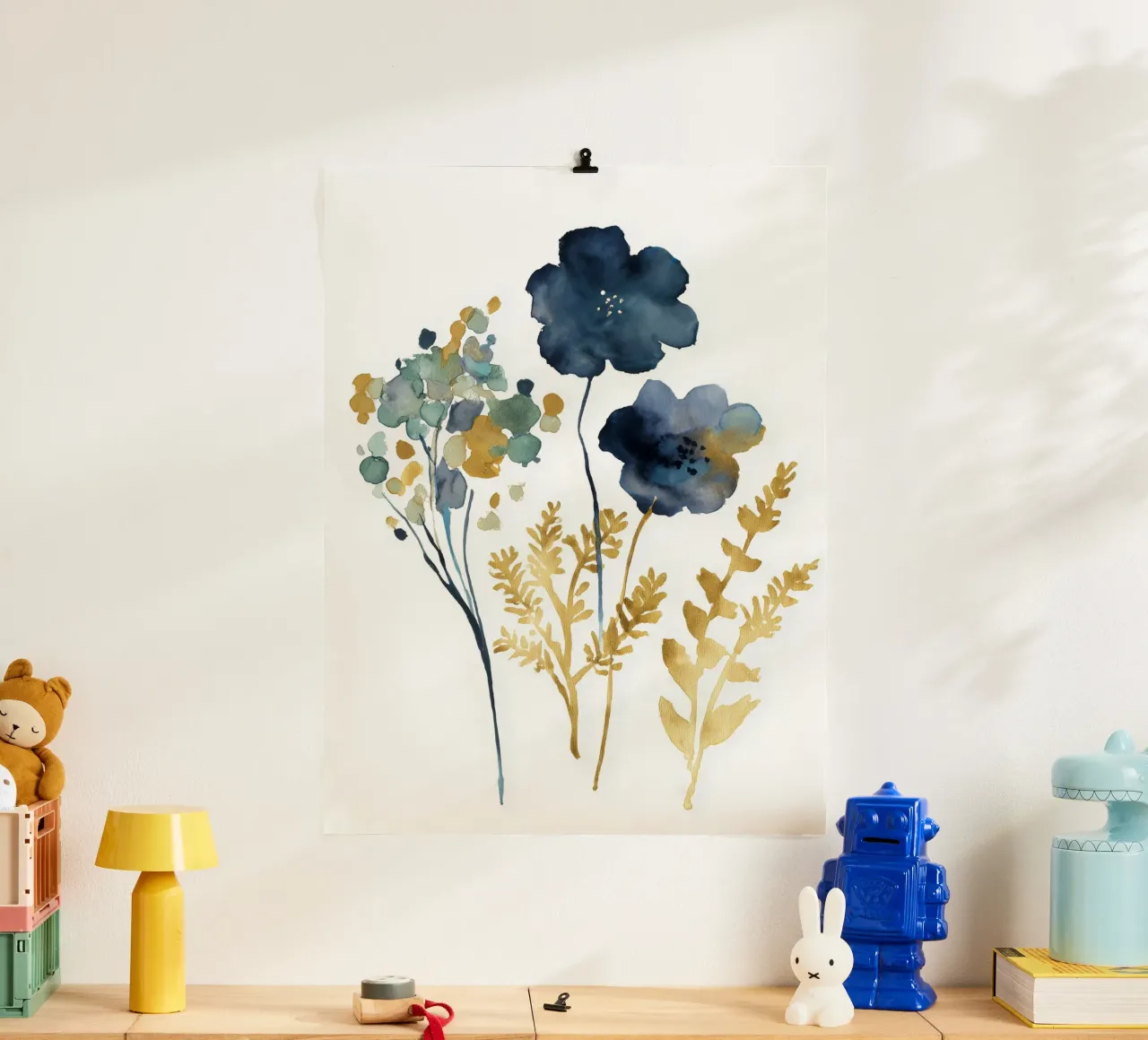 Indaco e ocra poster da Sophia Calder Studio