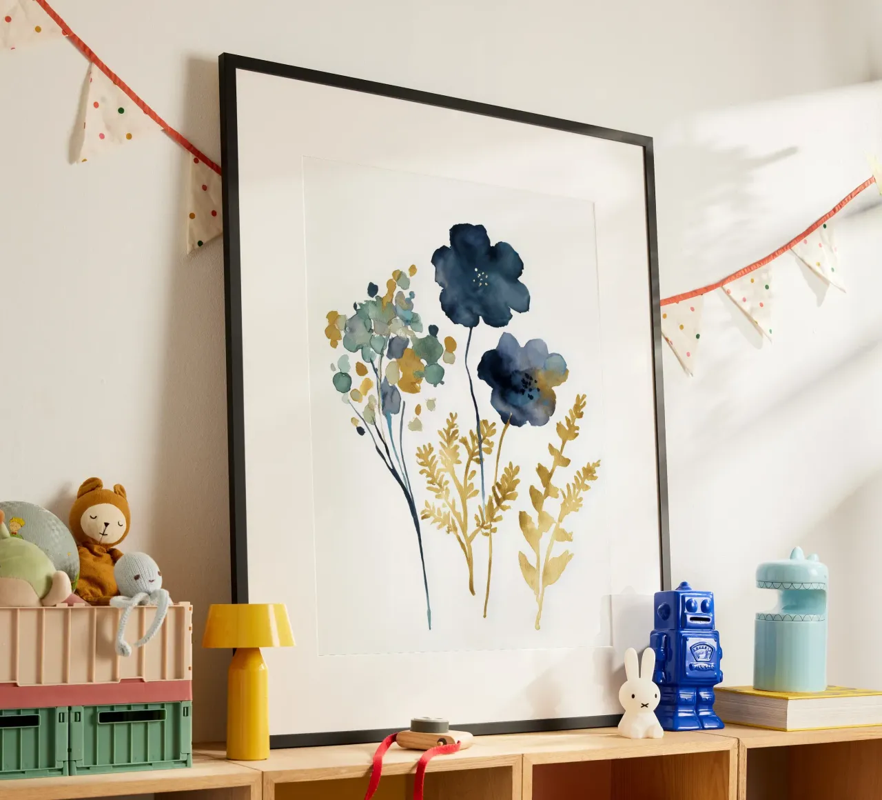 Indigo et ocre poster de Sophia Calder Studio