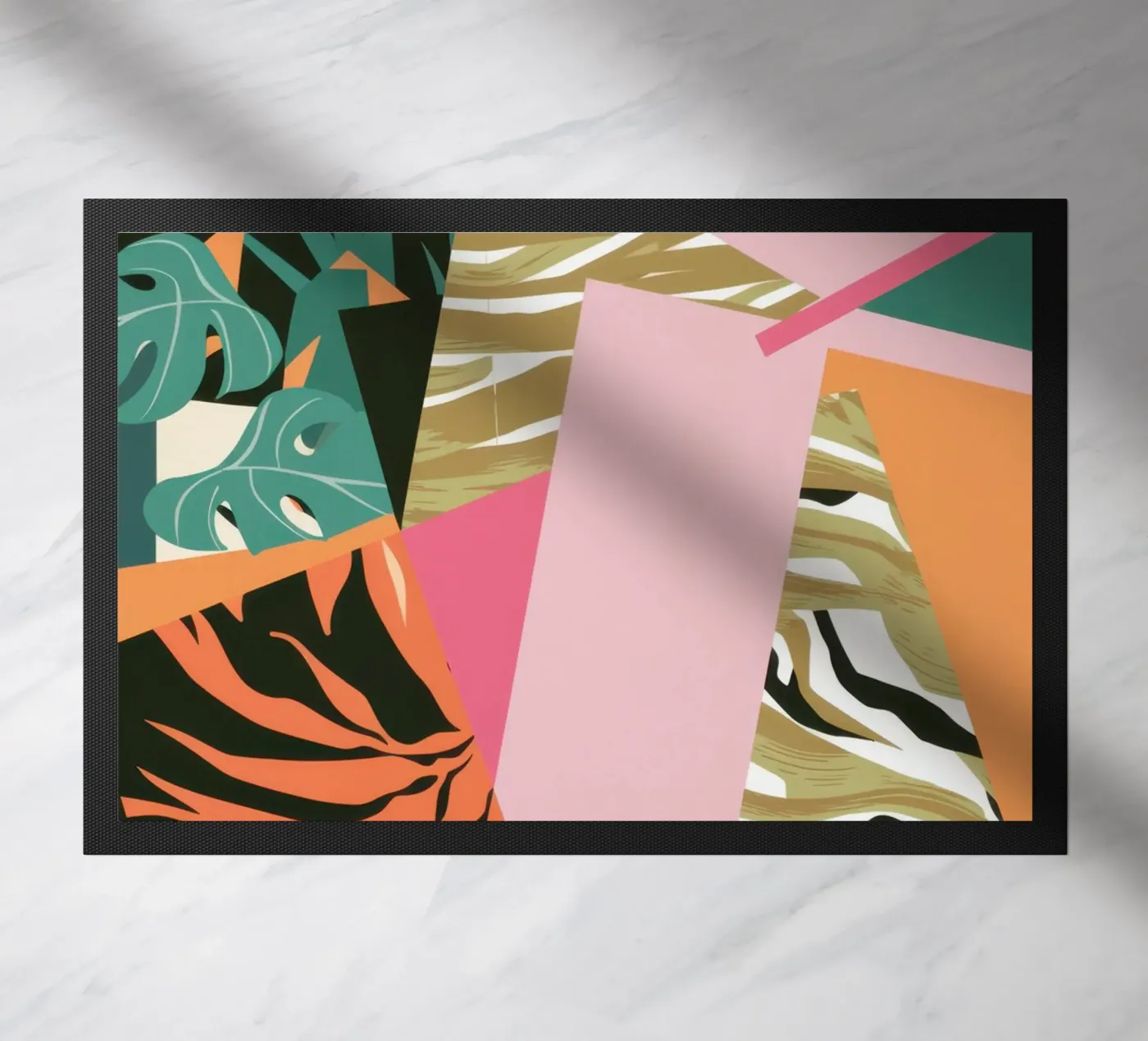 Fragmented Leaf Collage doormat by Line Fable
