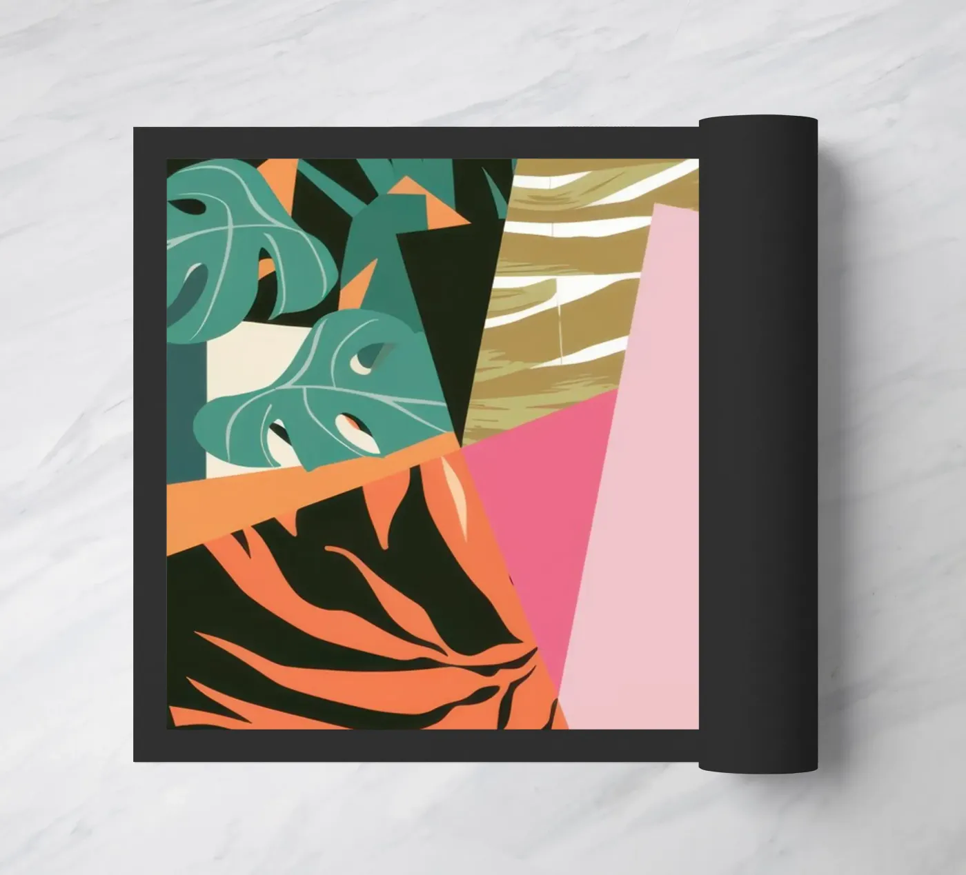 Fragmented Leaf Collage doormat by Line Fable