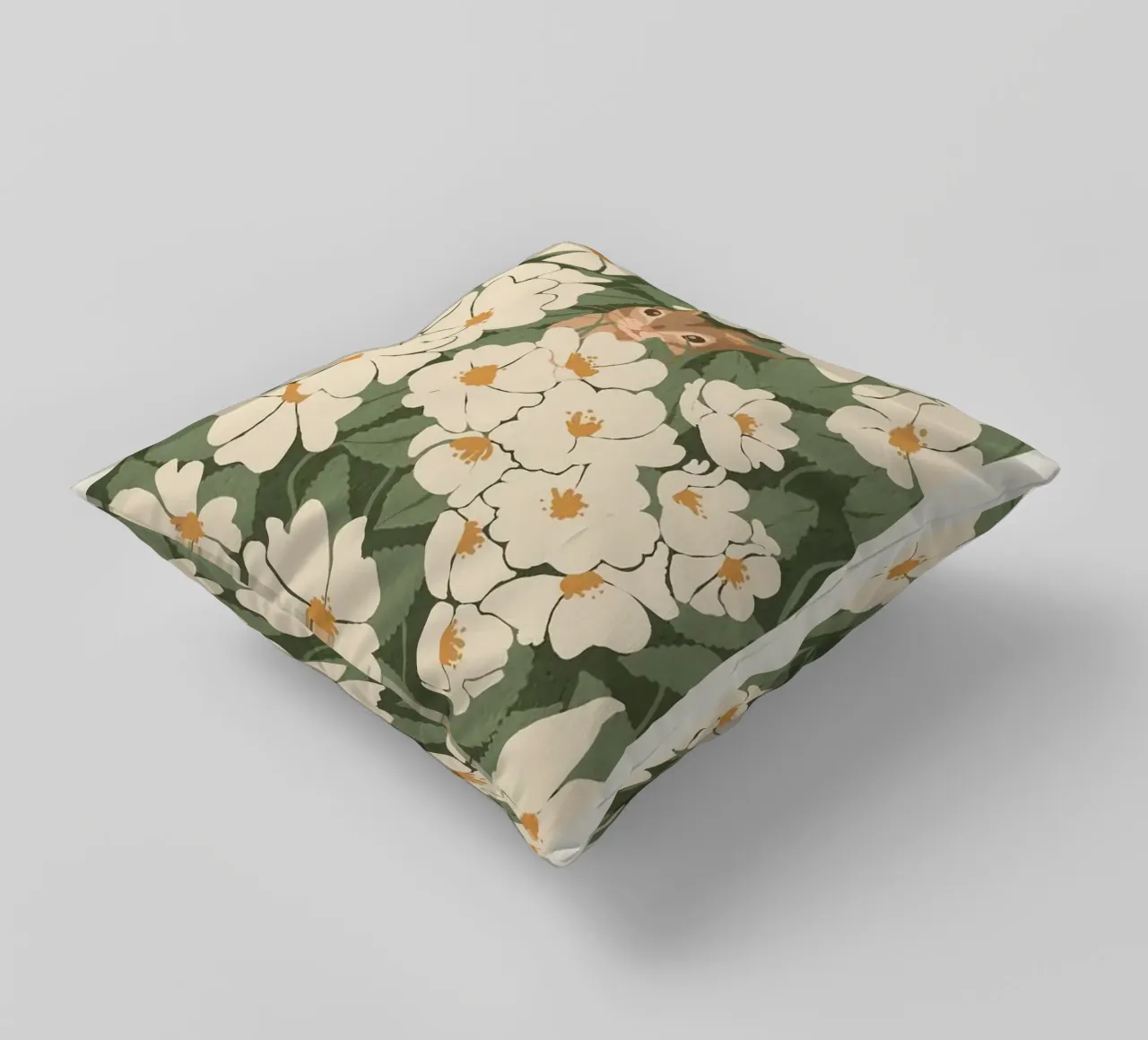 fiori foglie giardino cuscino da Abigail Ellis