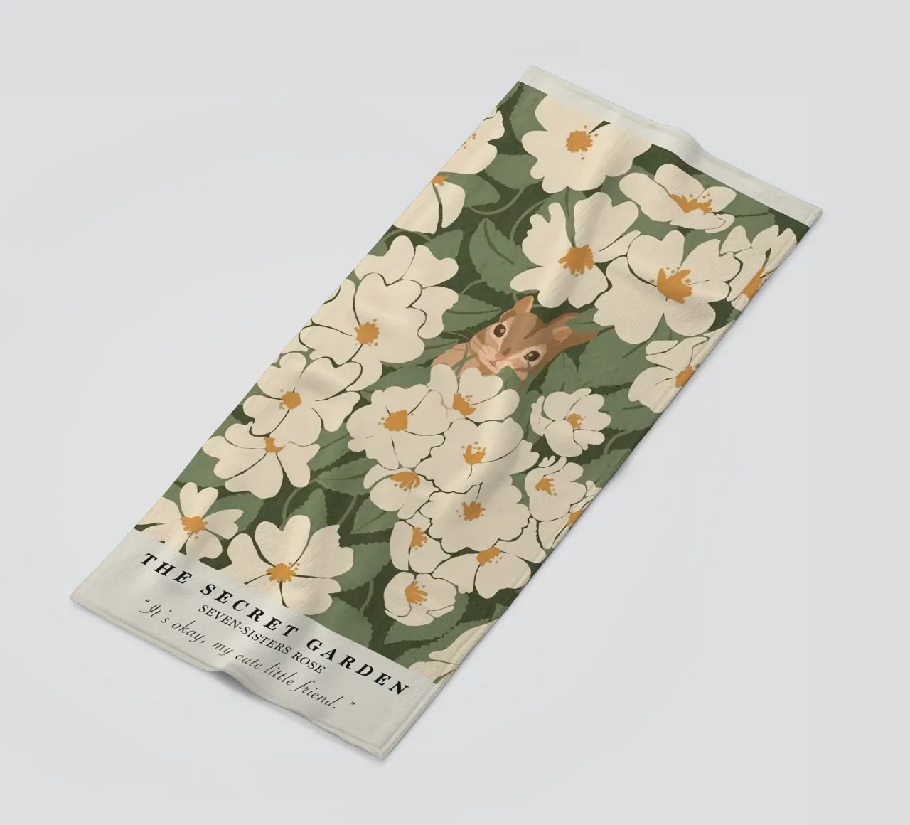 fiori foglie giardino telo mare da Abigail Ellis