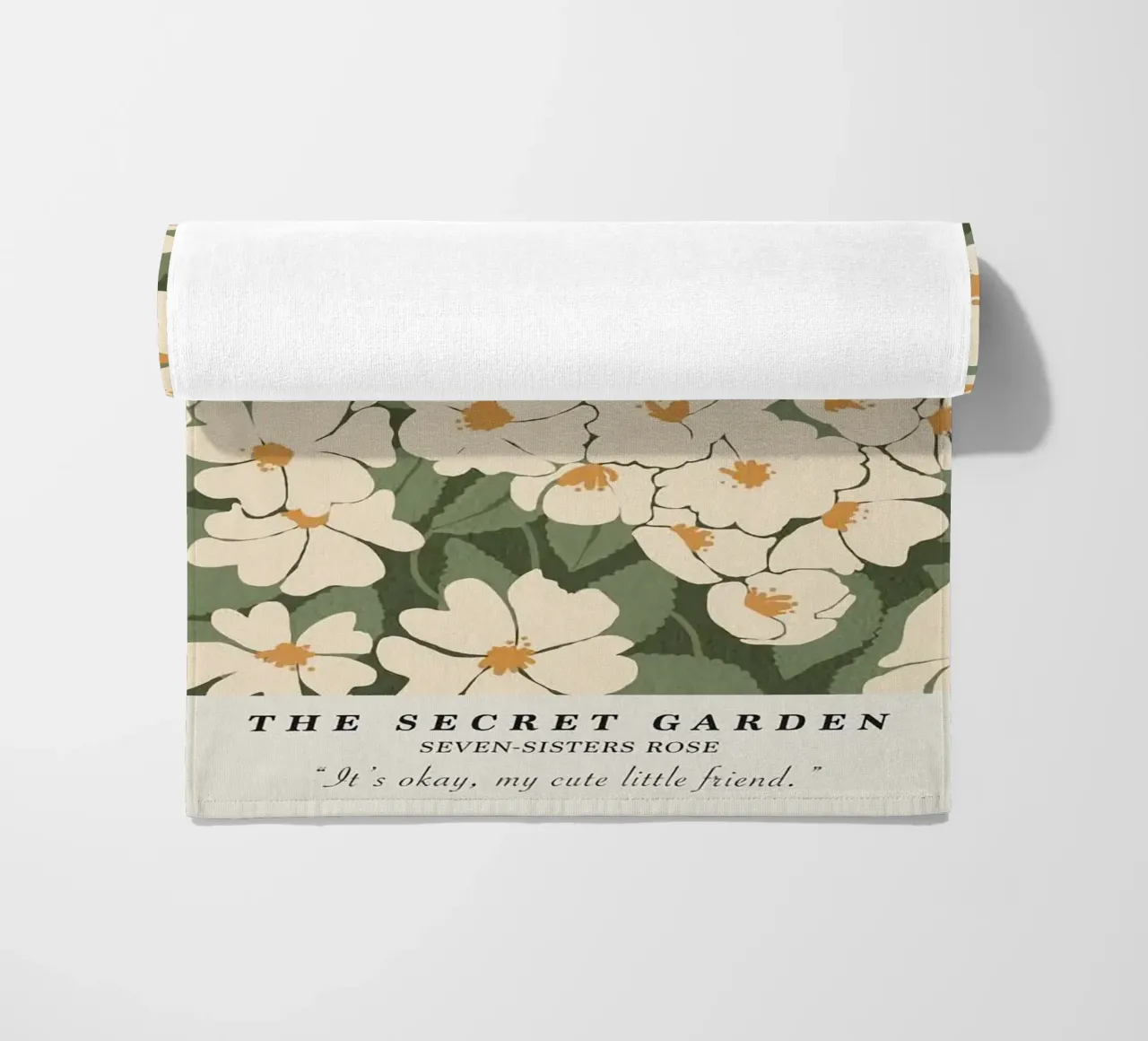 fiori foglie giardino telo mare da Abigail Ellis