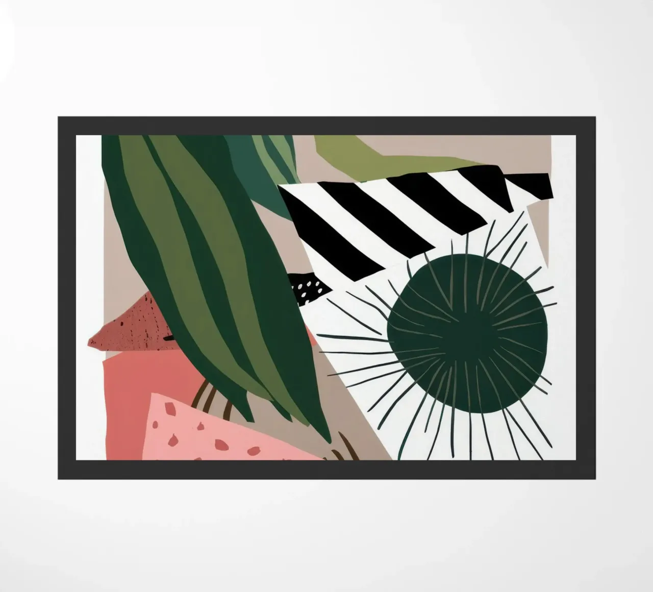 Striped Leaf Composition doormat by Solar Paint