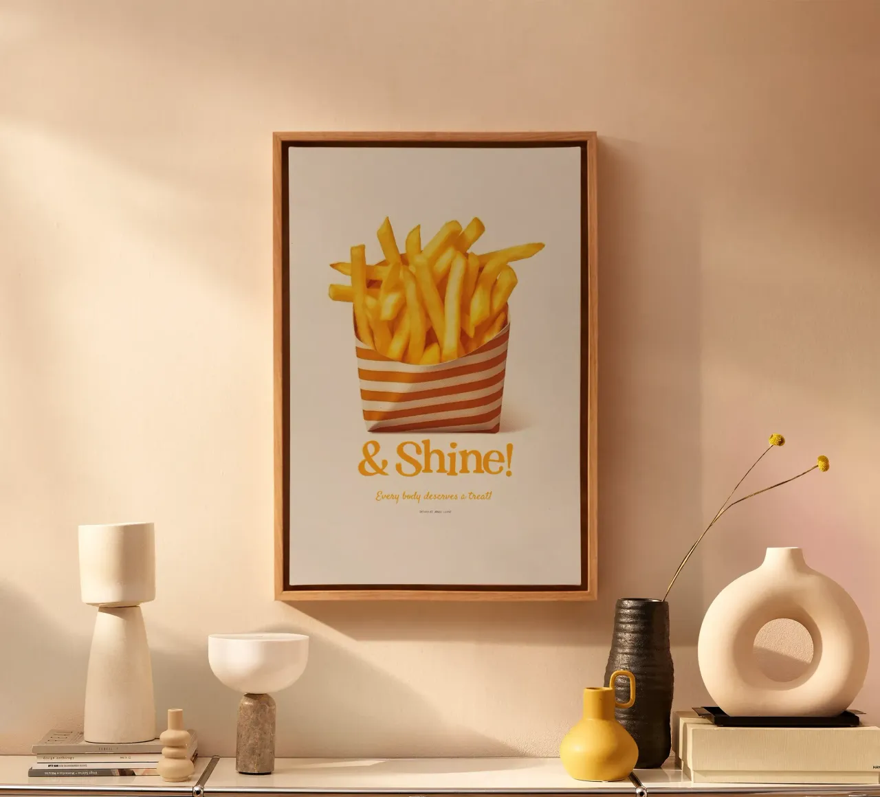 Patatine fritte e lucentezza tela con Cornice a cassetta da Jonas Loose