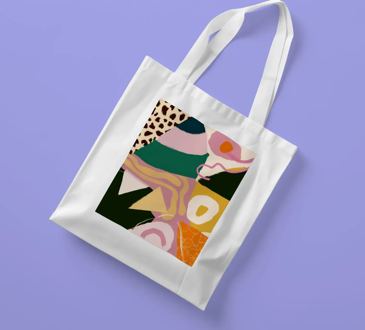 Collage di forme selvagge borsa in juta da Line Fable