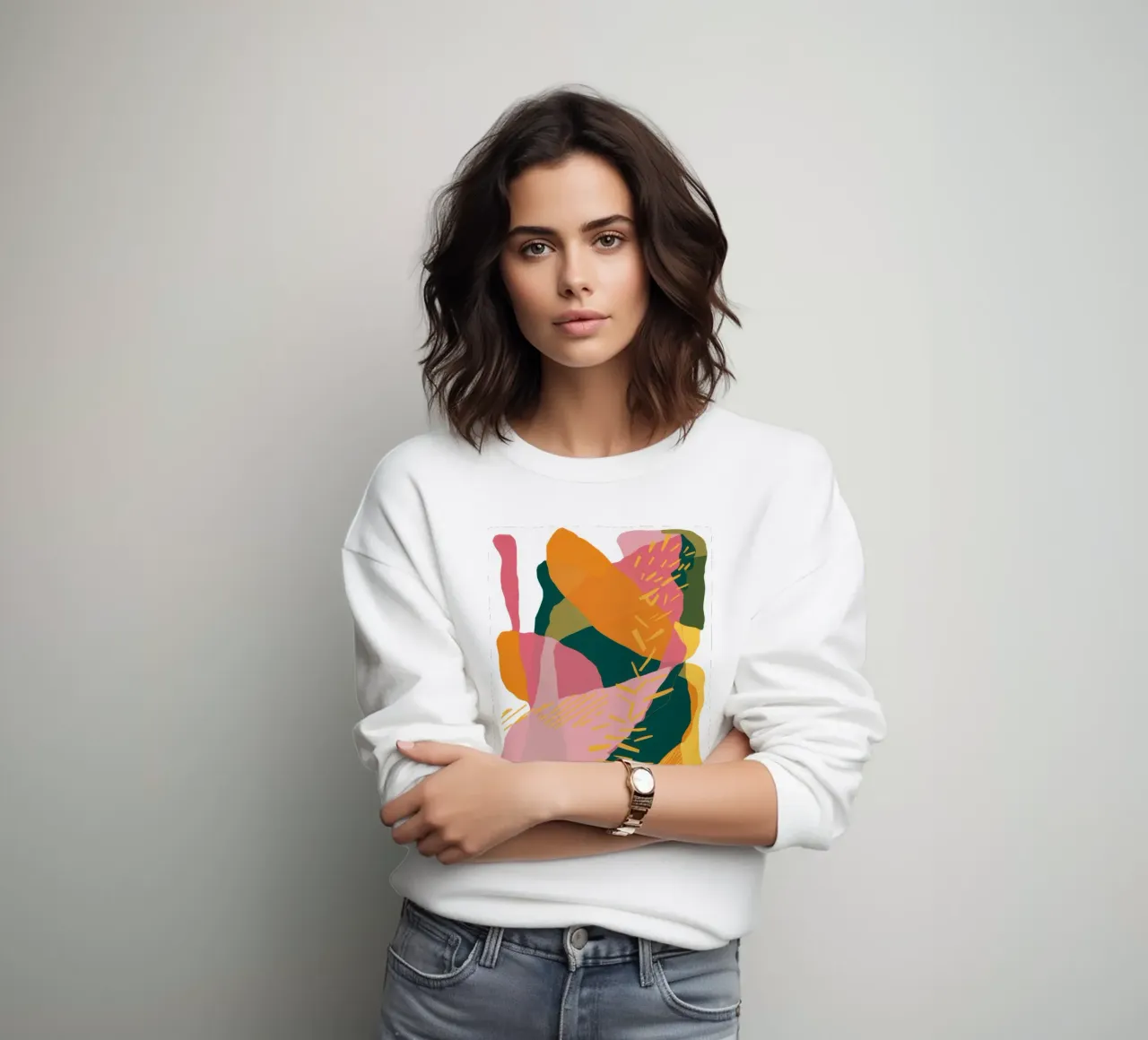 Pastel Leaf Collage sweatshirt by Lunar Valentina