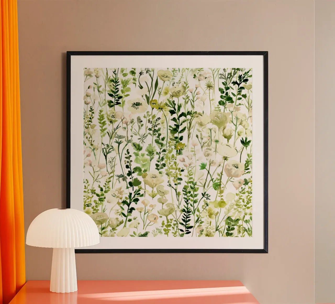 Feder-Array Poster mit Aluminium Rahmen von Sophia Calder Studio