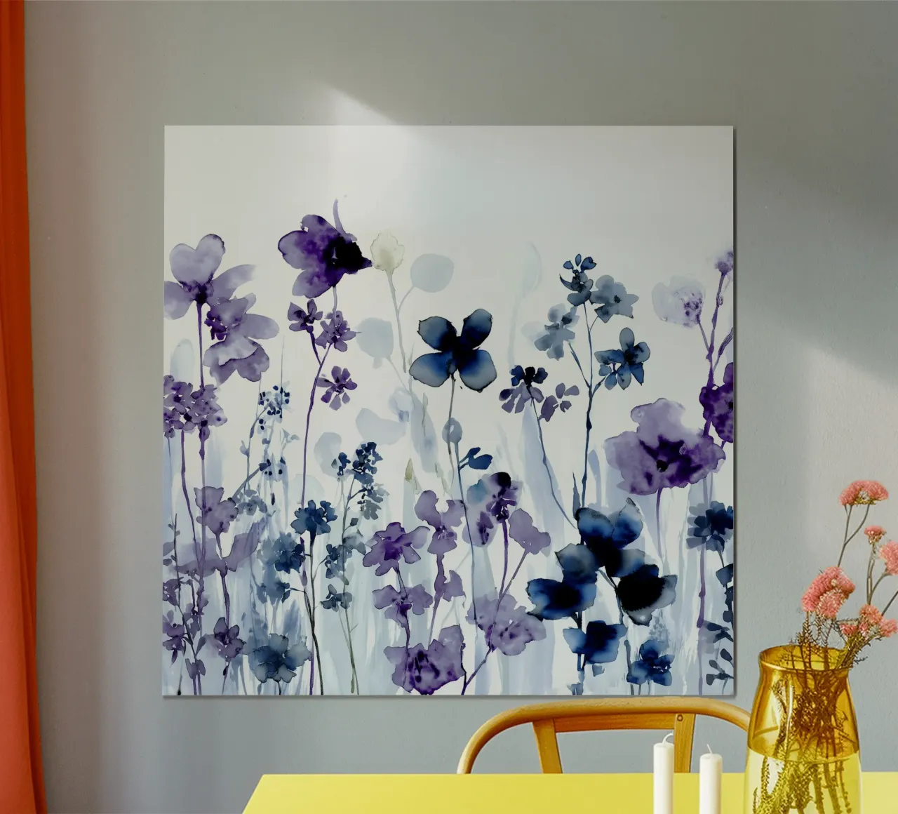 Jardin crépusculaire poster avec cadre en plastique de Sophia Calder Studio