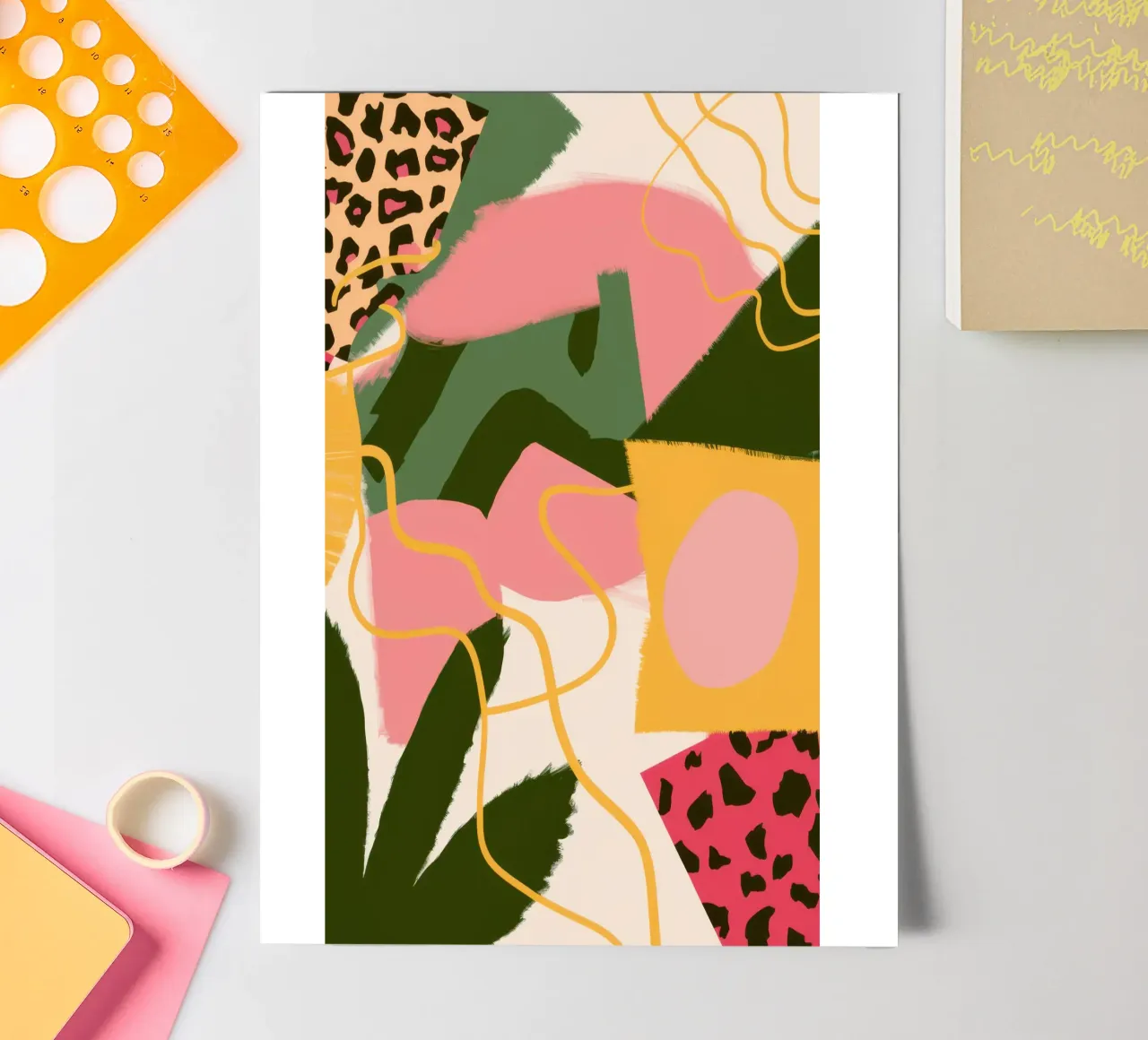 Feline Form Abstract Stickerbogen von Line Fable
