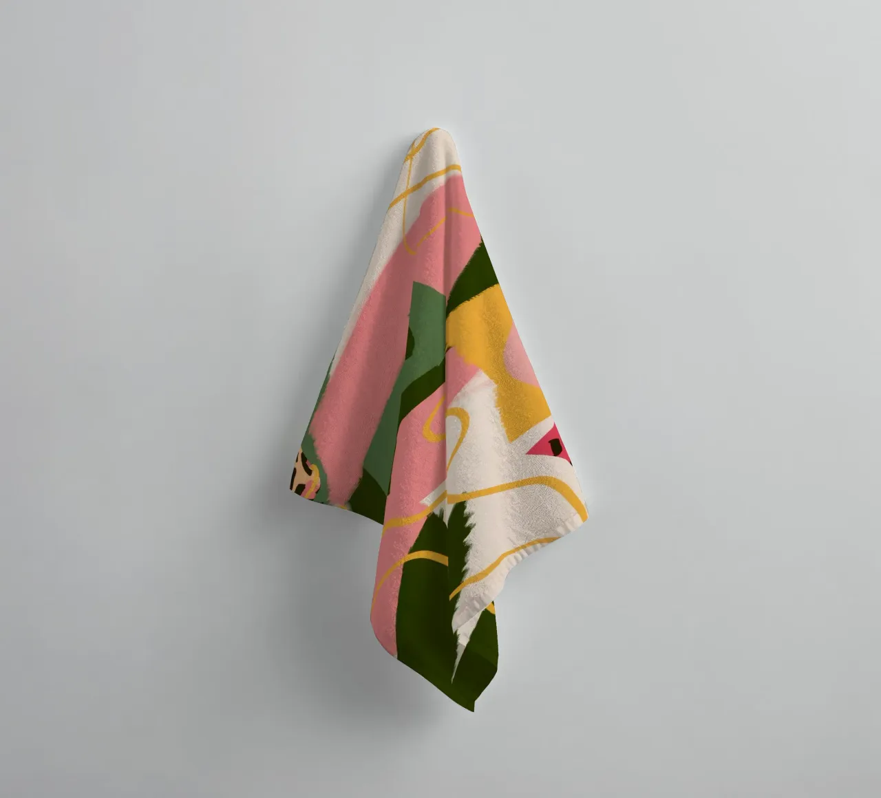 Feline Form Abstract towel by Line Fable