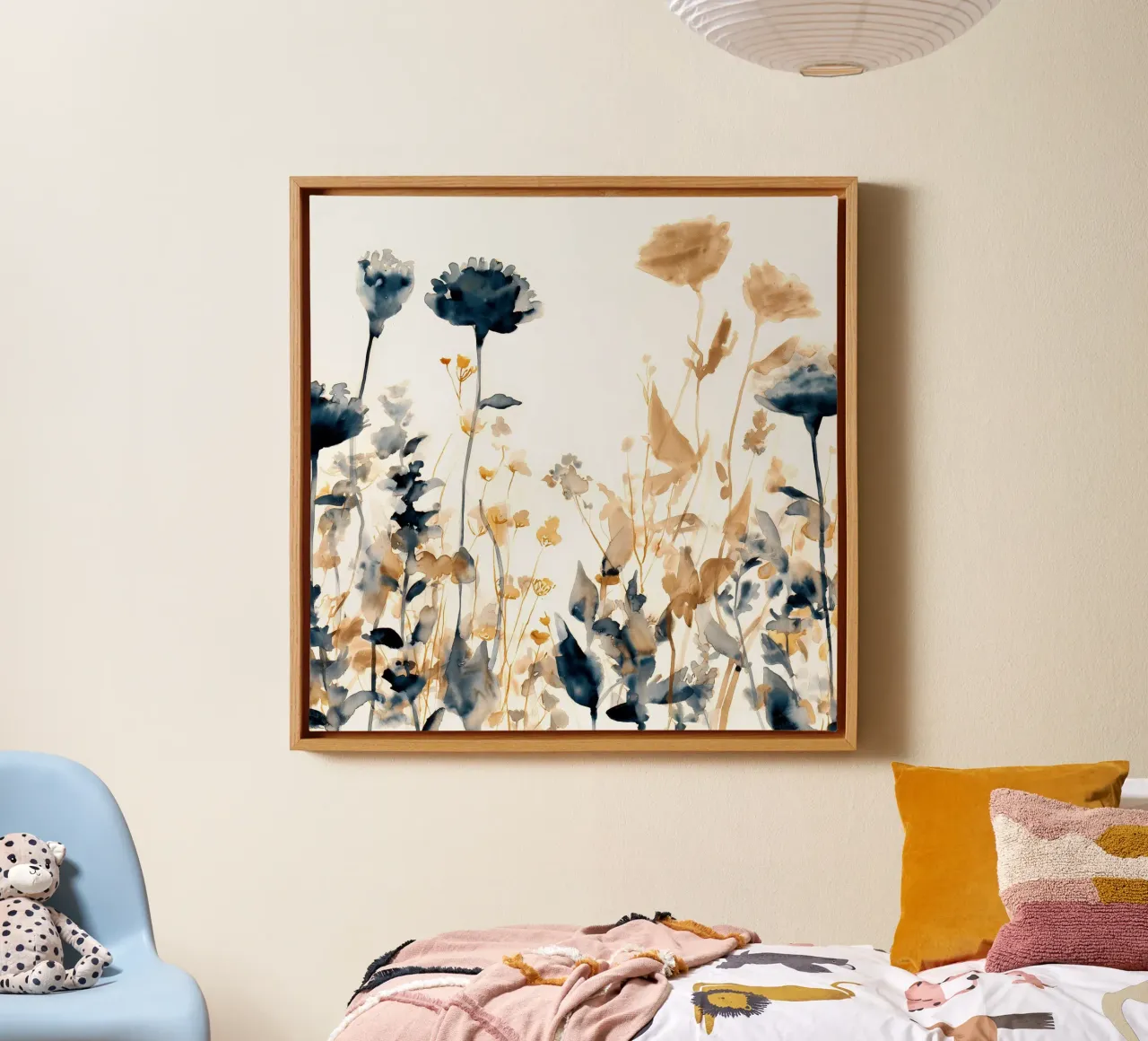 Ottone e indaco tela da Sophia Calder Studio