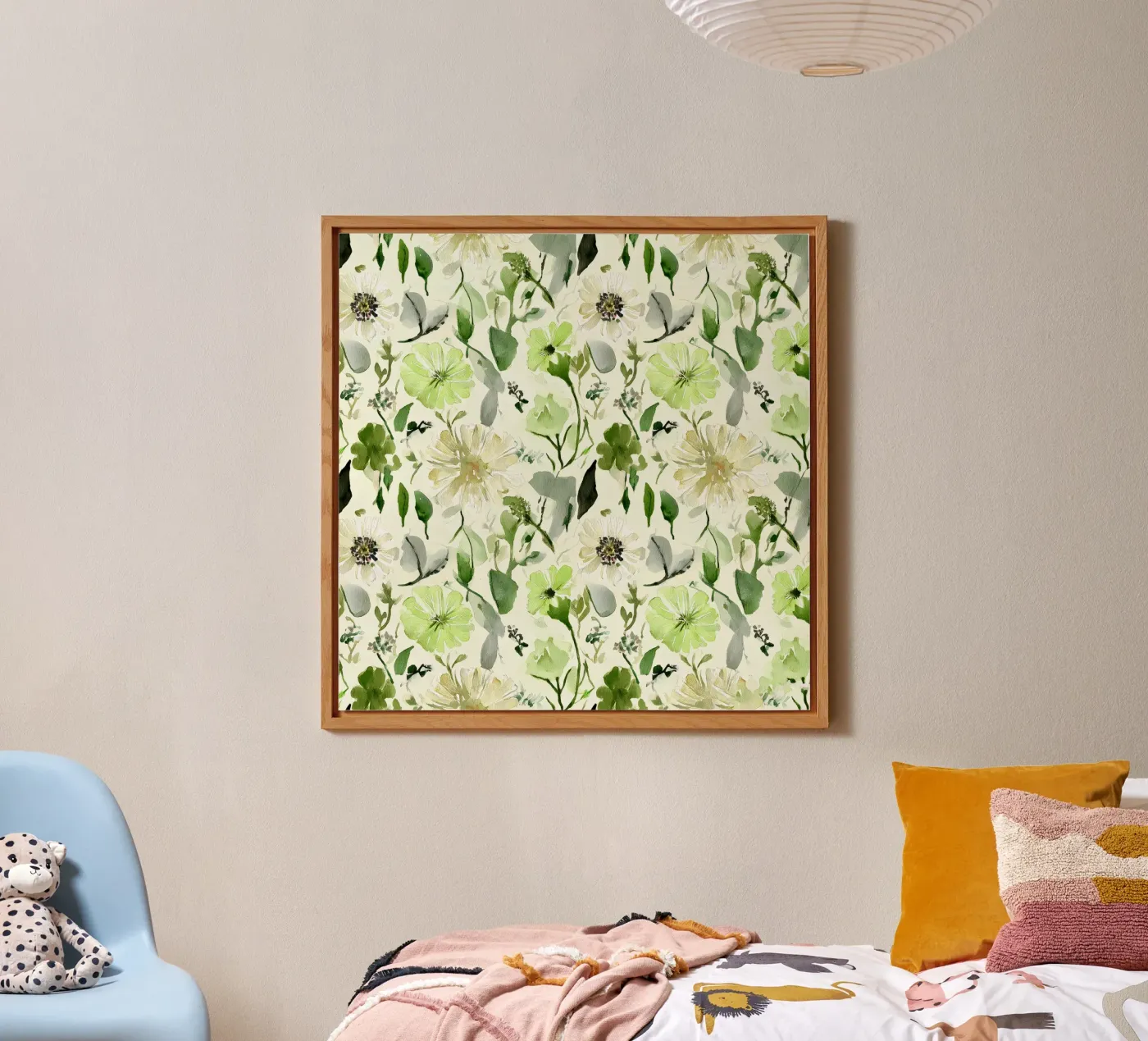 Motif feuille de citronnier panneau forex de Sophia Calder Studio
