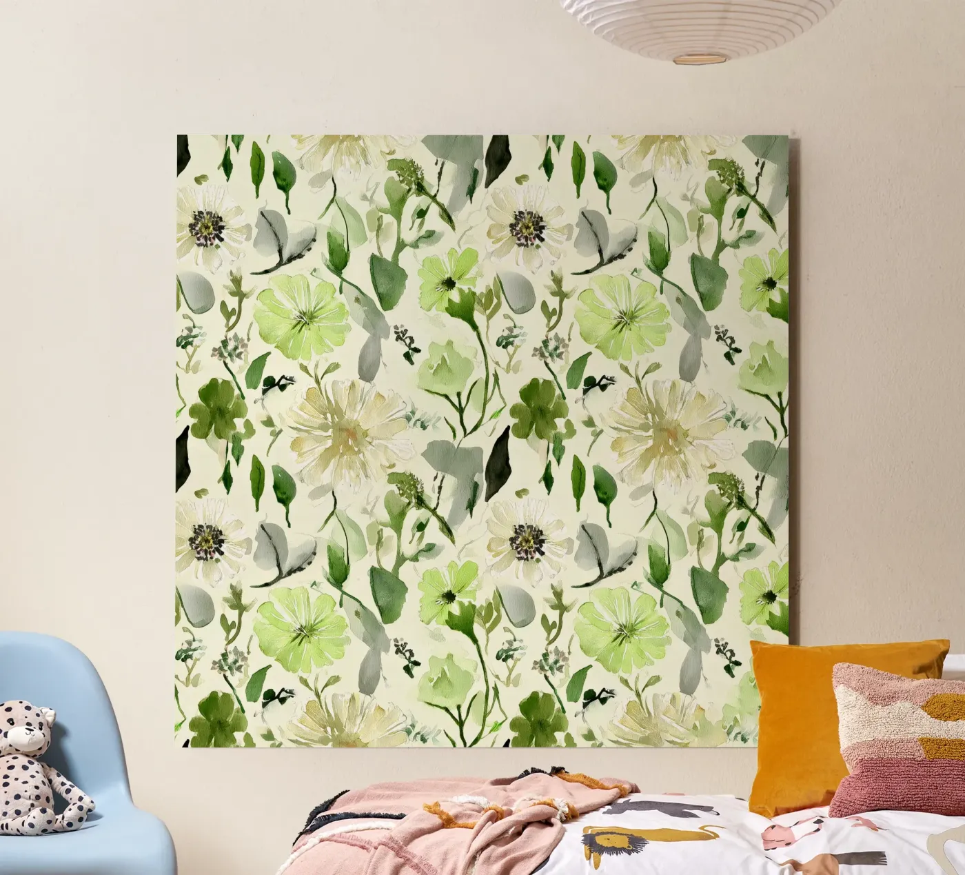 Motif feuille de citronnier panneau forex de Sophia Calder Studio