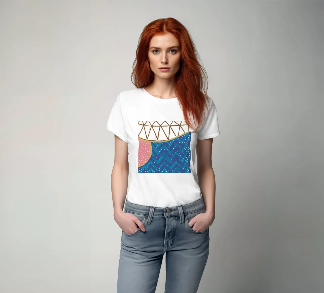 Trapunta Oceano geometrico t-shirt da Solar Paint