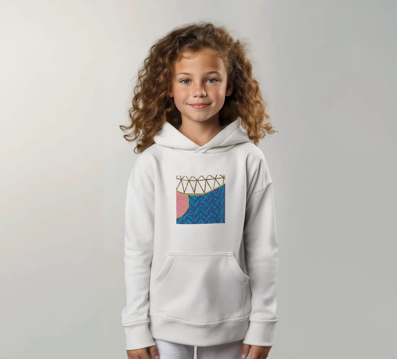 Trapunta Oceano geometrico felpa bambino con cappuccio da Solar Paint