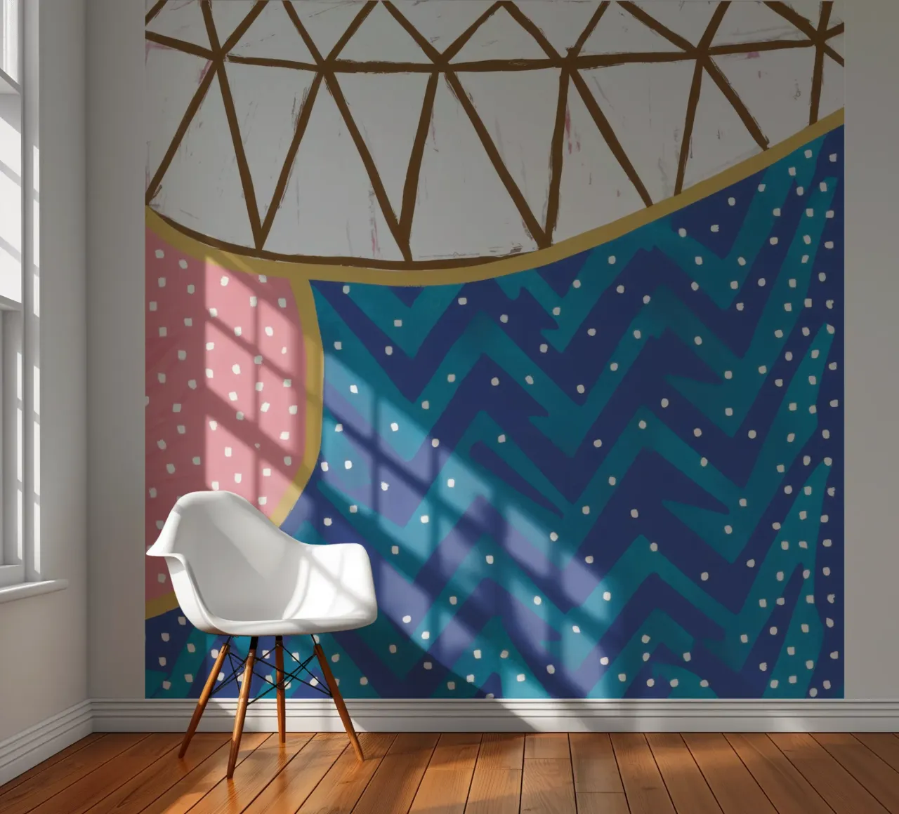 Geometrischer Ozean-Quilt Fototapete von Solar Paint