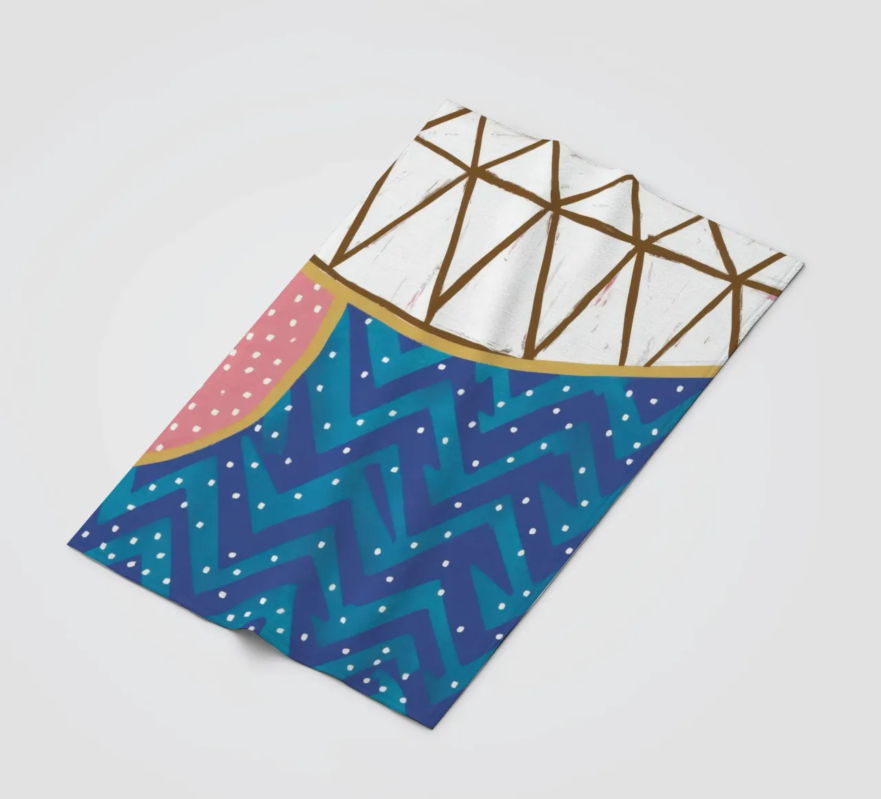 Trapunta Oceano geometrico coperta in pile da Solar Paint