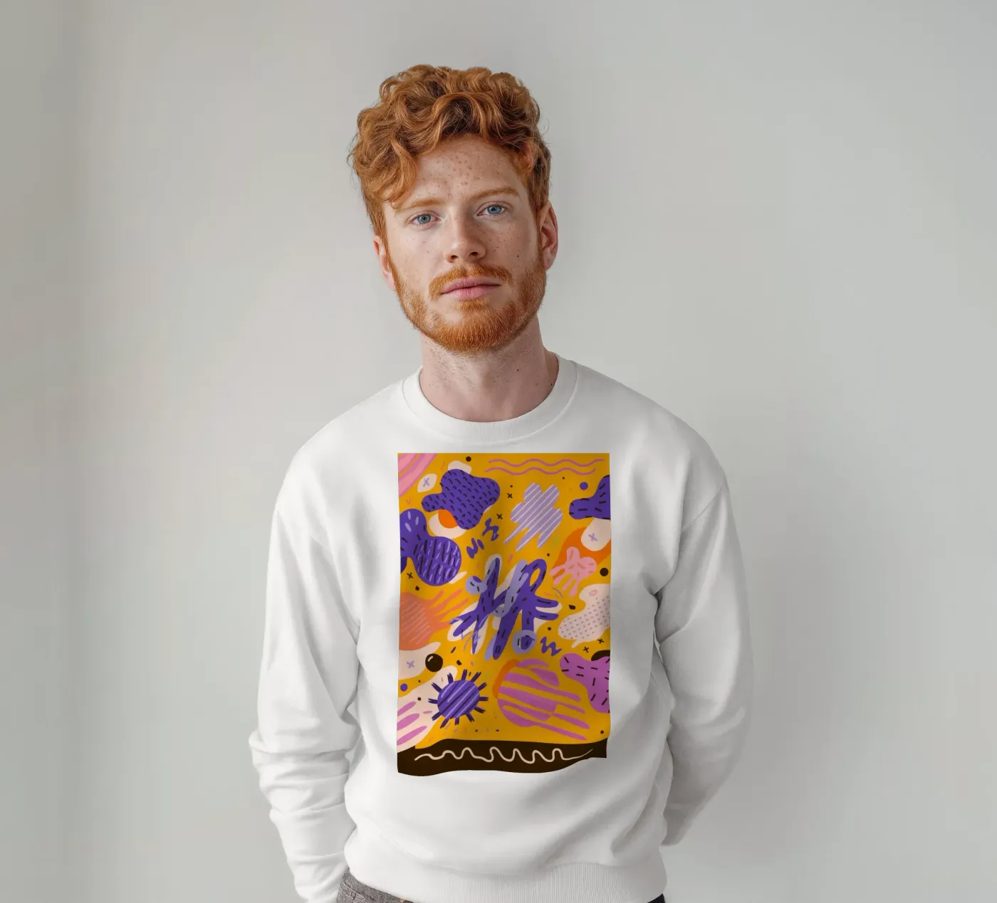 Fröhliches Kritzel-Muster Sweatshirt von Frosh Pallete
