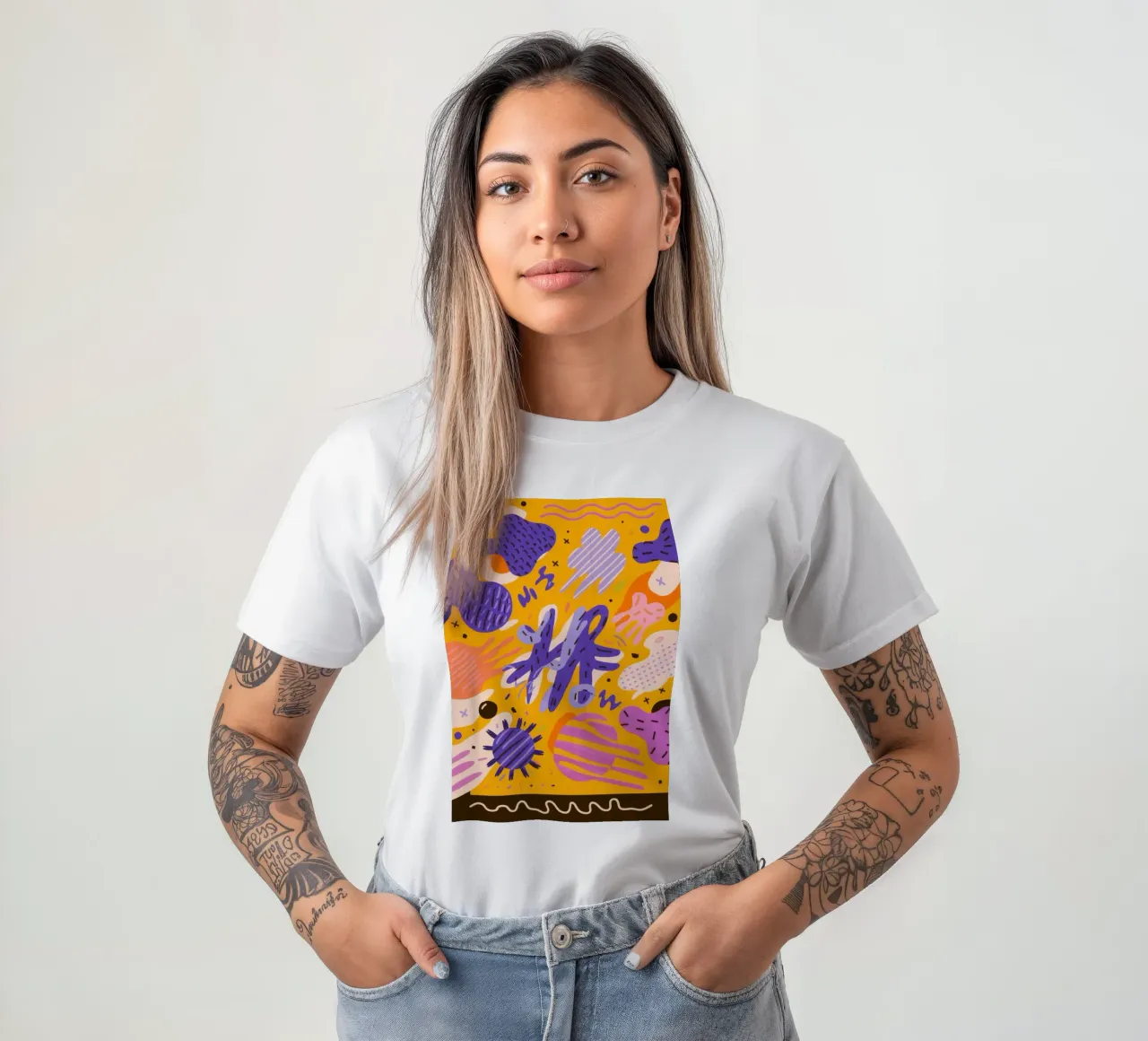 Joyful Scribble Pattern t-shirt by Frosh Pallete