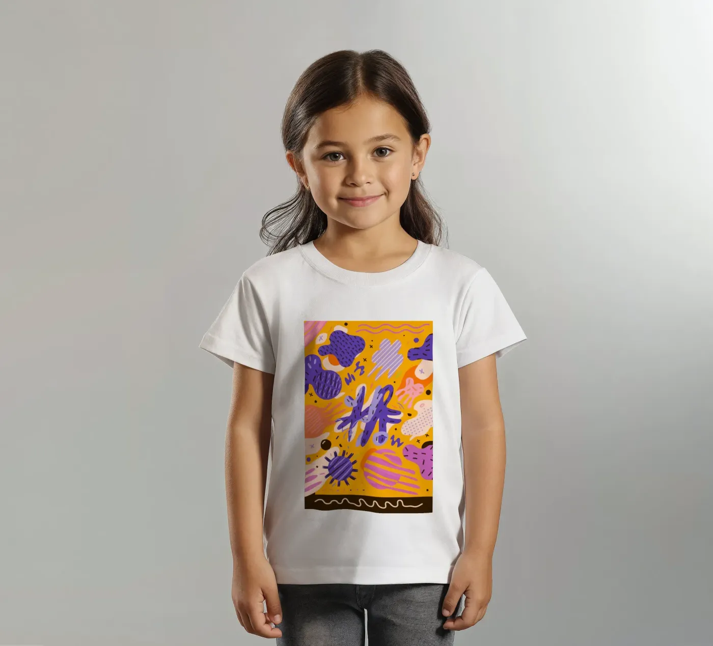 Fröhliches Kritzel-Muster Kinder T-Shirt von Frosh Pallete