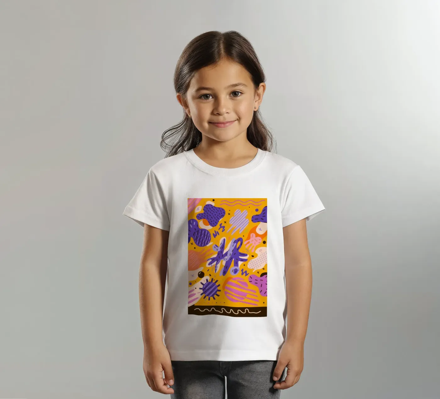 Fröhliches Kritzel-Muster Kinder T-Shirt von Frosh Pallete