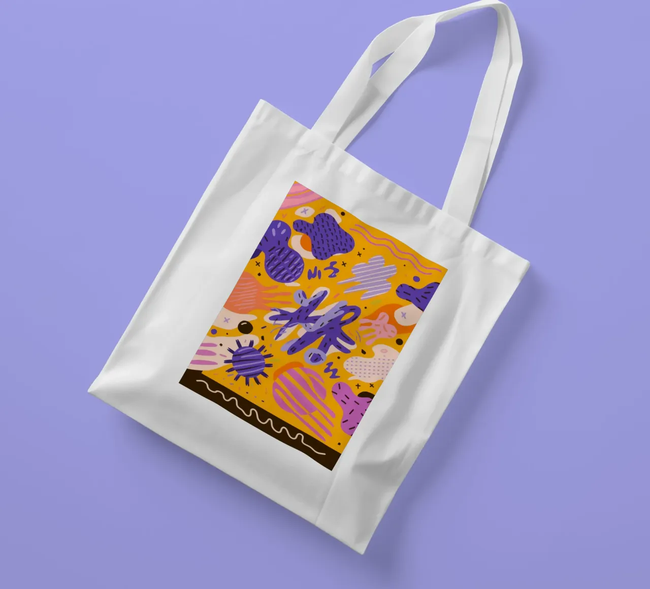 Joyful Scribble Pattern tote bag by Frosh Pallete