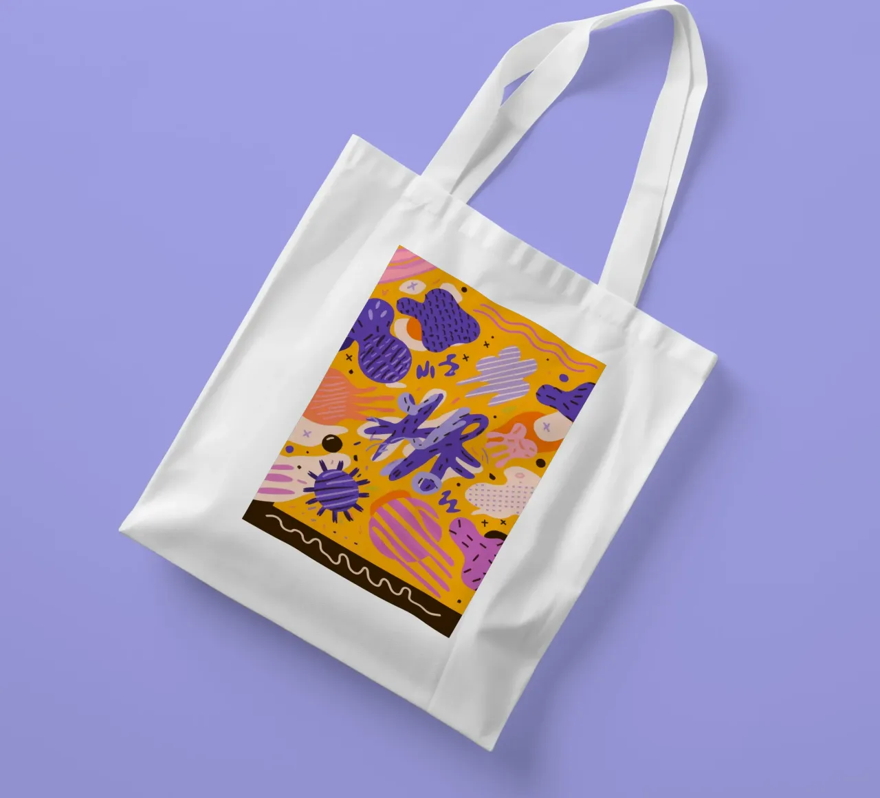Joyful Scribble Pattern tote bag by Frosh Pallete