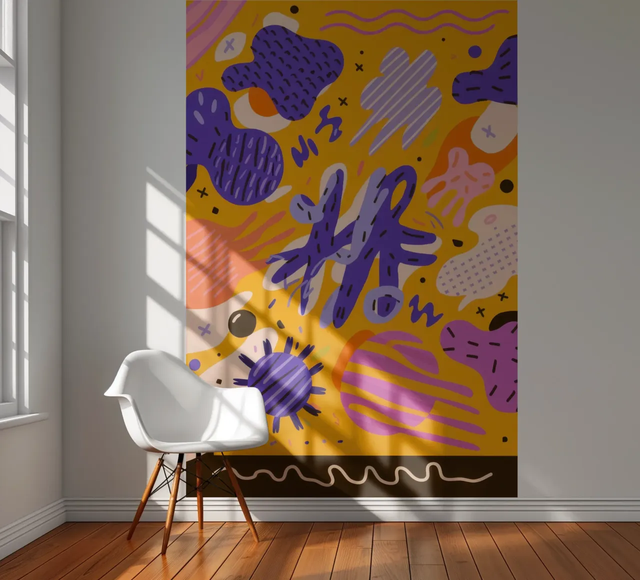 Vrolijk krabbelpatroon fotobehang van Frosh Pallete