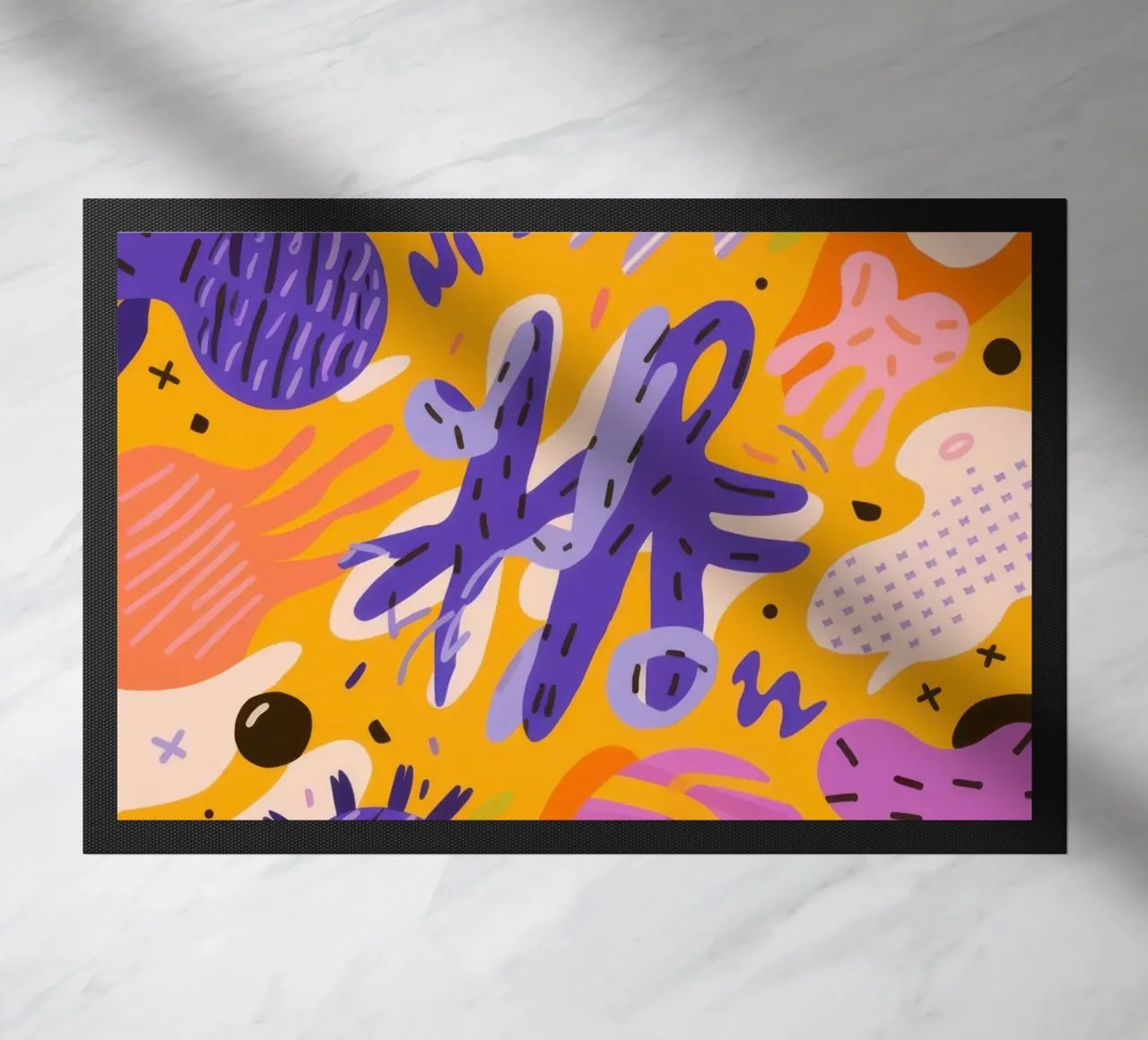 Joyful Scribble Pattern doormat by Frosh Pallete