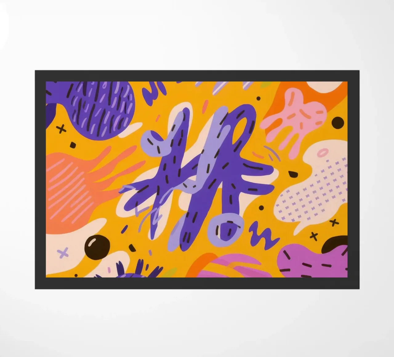 Joyful Scribble Pattern doormat by Frosh Pallete