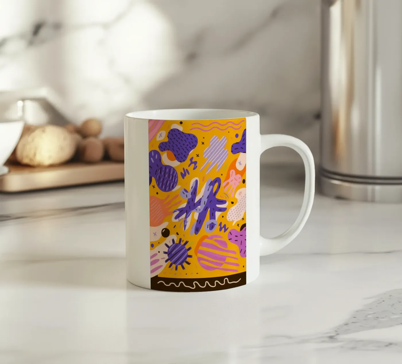 Joyful Scribble Pattern ceramic mug by Frosh Pallete
