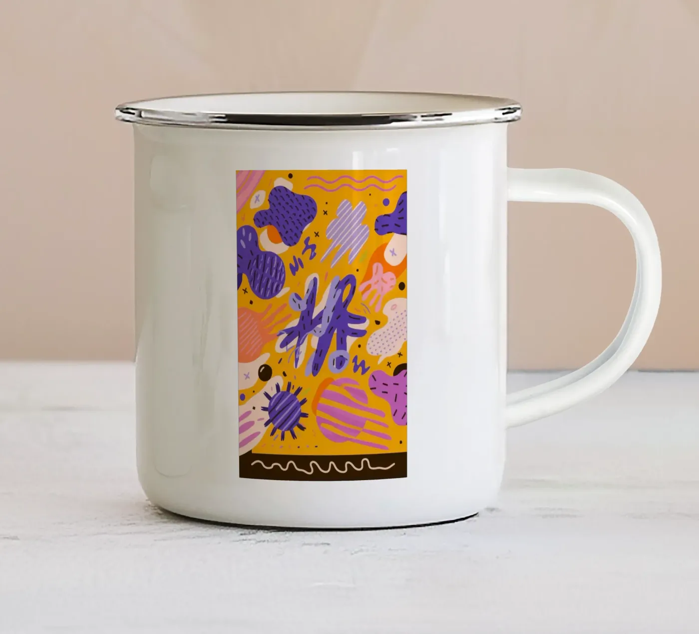 Joyful Scribble Pattern emaille mok van Frosh Pallete