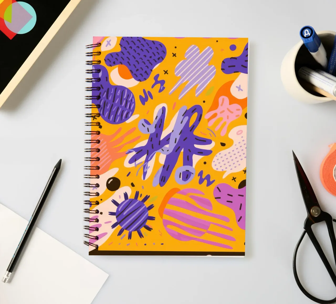 Joyful Scribble Pattern spiral notebook by Frosh Pallete