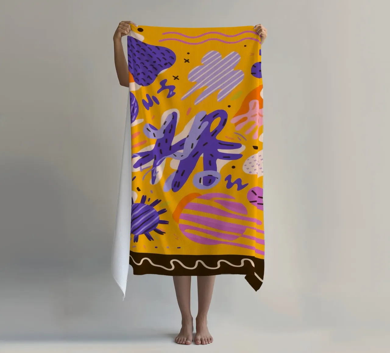 Joyful Scribble Pattern beach towel by Frosh Pallete