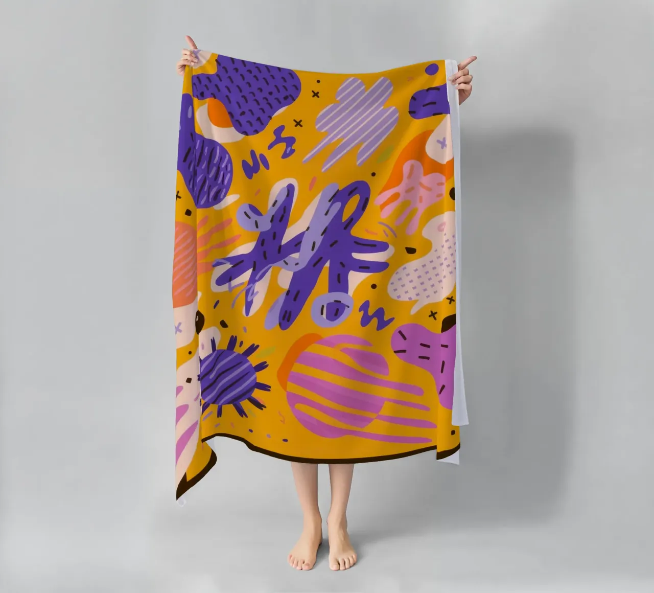 Joyful Scribble Pattern beach towel by Frosh Pallete