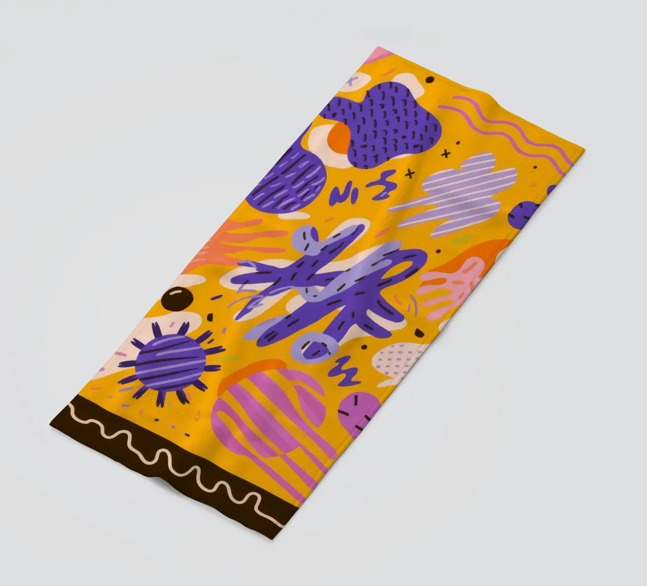Joyful Scribble Pattern beach towel by Frosh Pallete