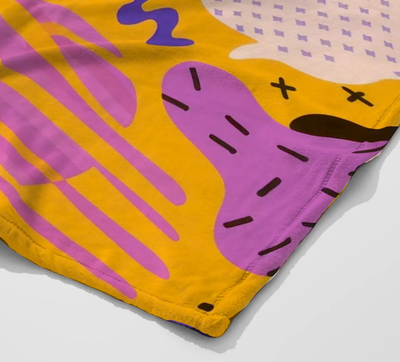 Joyful Scribble Pattern fleece blanket by Frosh Pallete