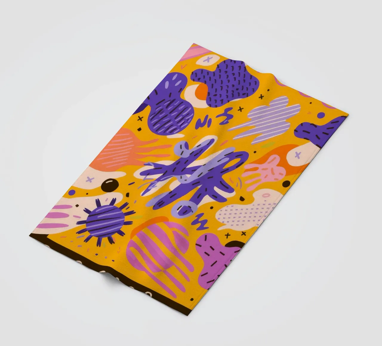 Joyful Scribble Pattern fleece blanket by Frosh Pallete