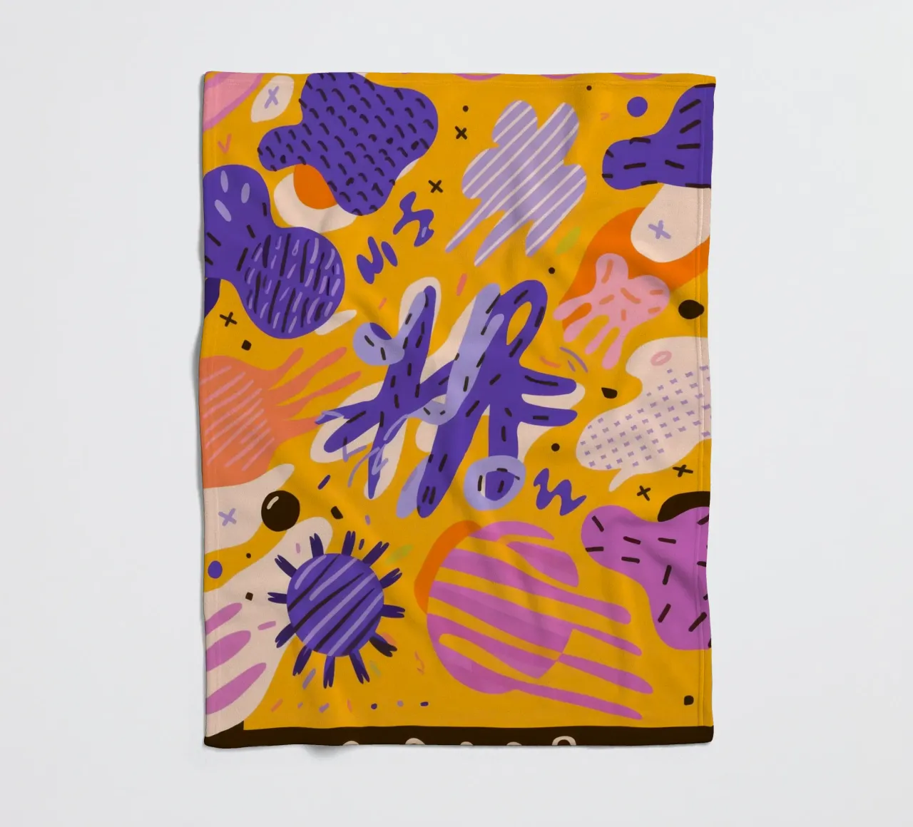 Joyful Scribble Pattern fleece blanket by Frosh Pallete