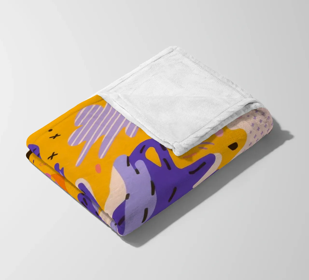 Joyful Scribble Pattern fleece blanket by Frosh Pallete