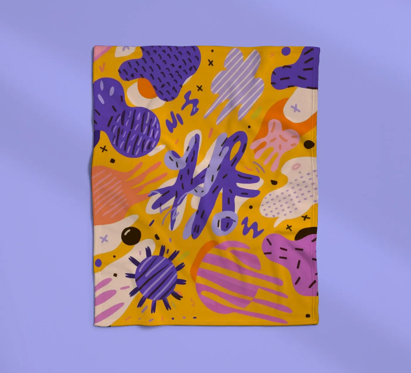 Joyful Scribble Pattern Fleecedecke von Frosh Pallete