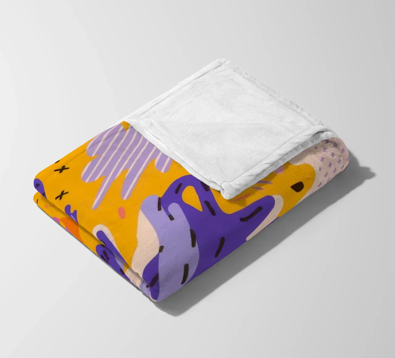 Joyful Scribble Pattern fleece blanket by Frosh Pallete