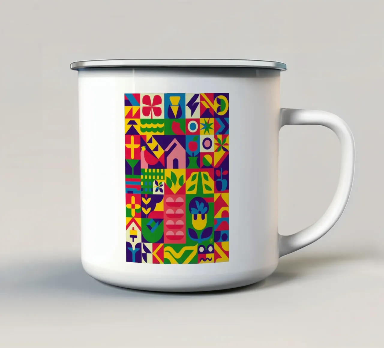 Griglia geometrica vibrante tazza in smalto da Frosh Pallete