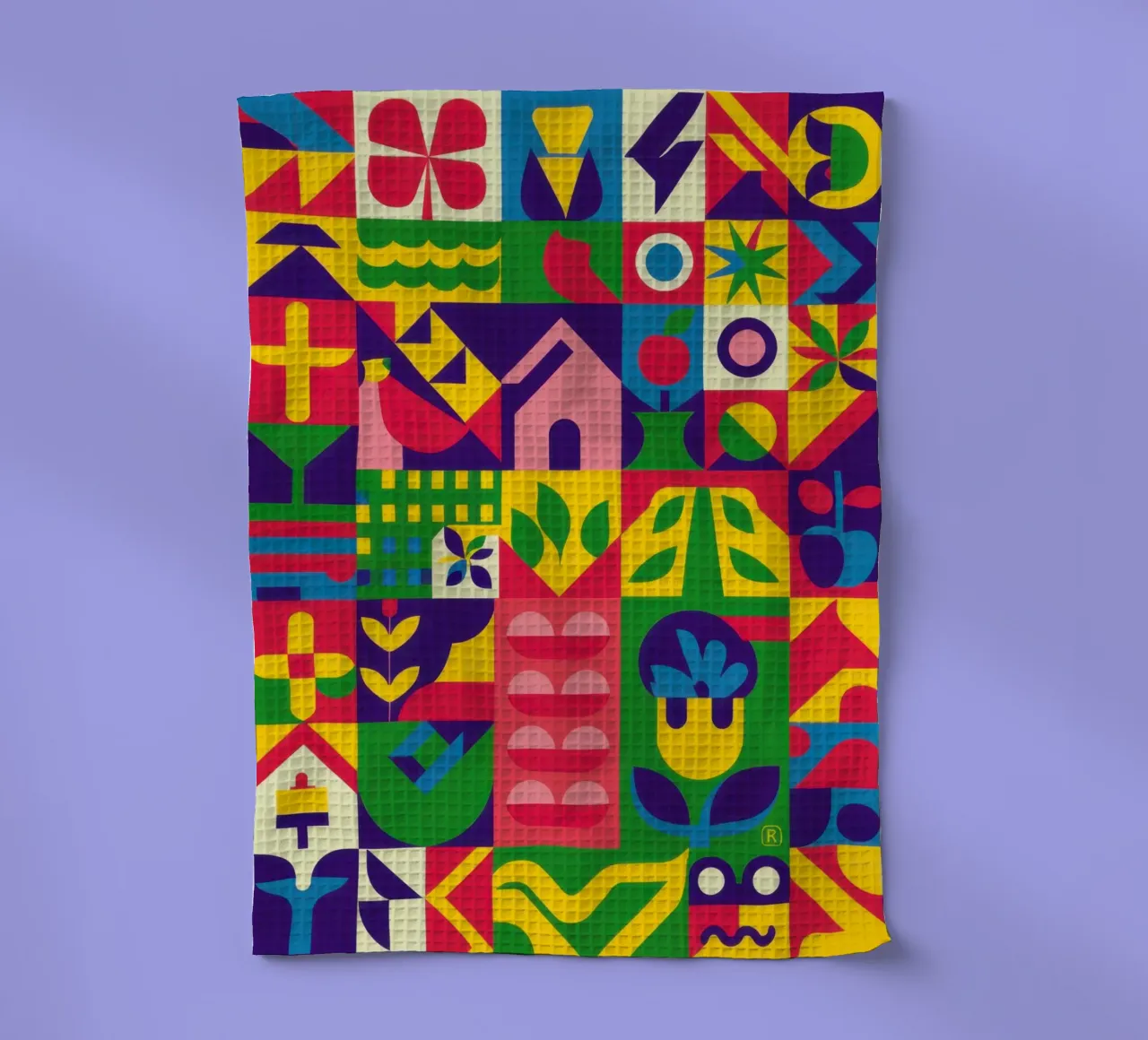 Griglia geometrica vibrante canovaccio da cucina da Frosh Pallete