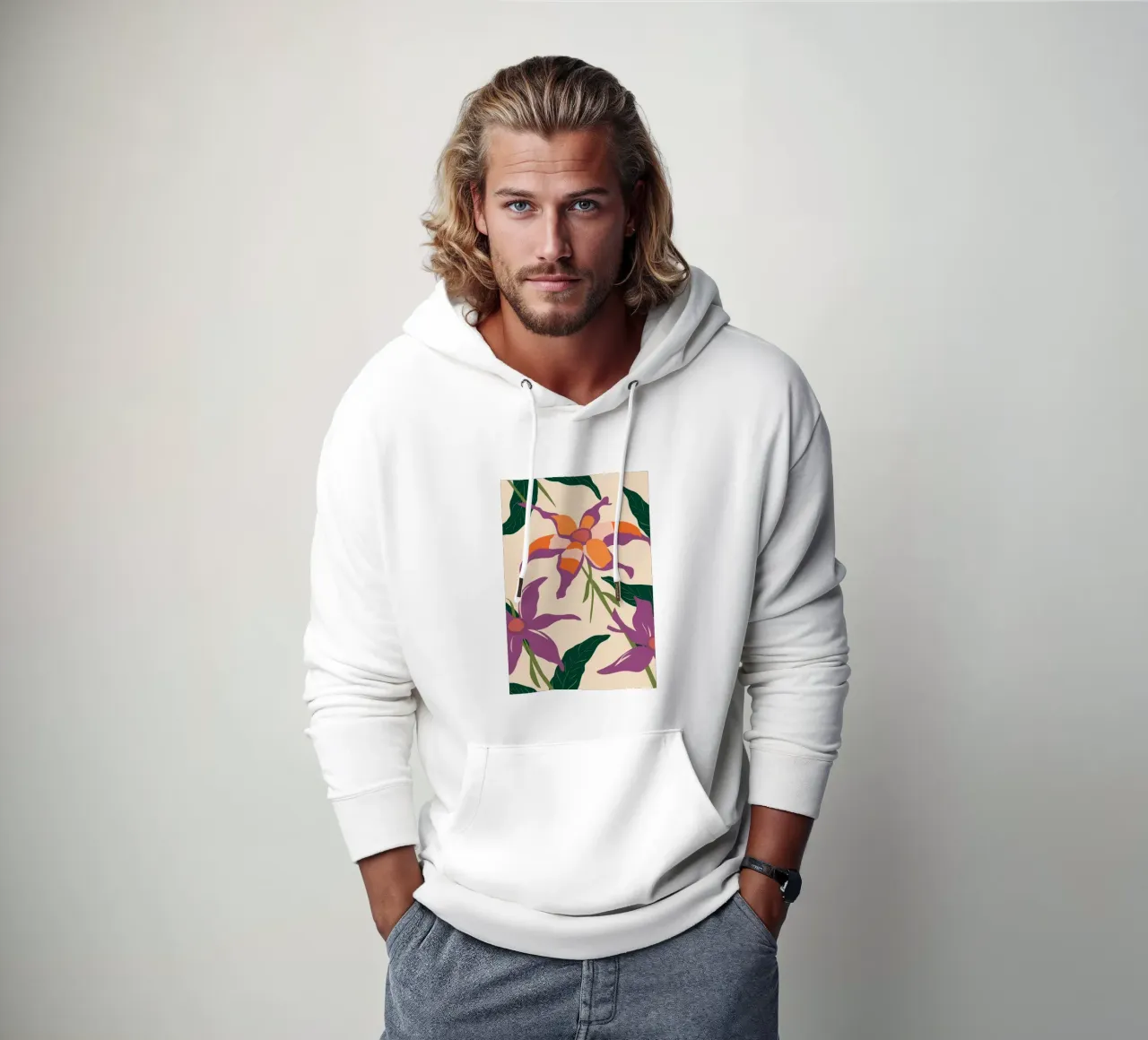 Vite floreale elegante felpa con cappuccio da Frosh Pallete