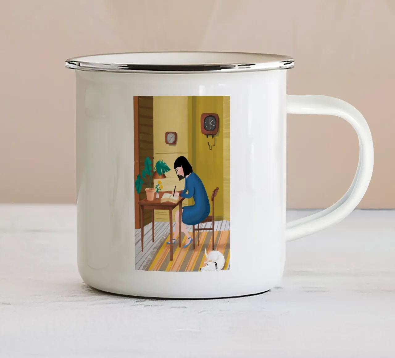 L'angolo dello scrittore tazza in smalto da Solar Paint